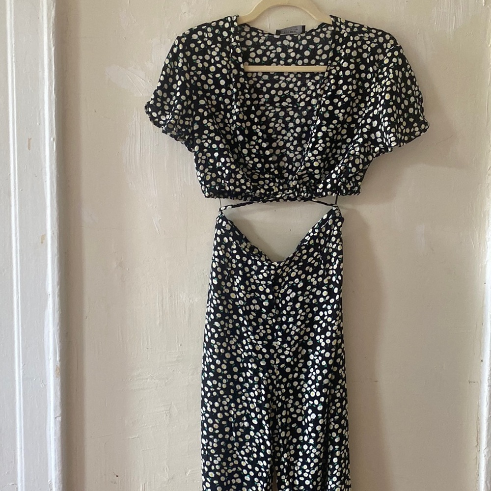 Bershka jumper , crisscross top and connected to bottom .
